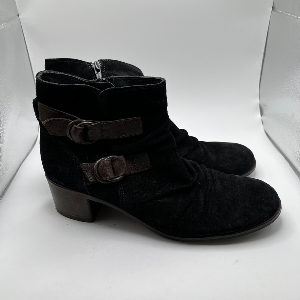 Paul Green Newbury Black Suede Ankle Boots UK 6 US 8.5 suede booties